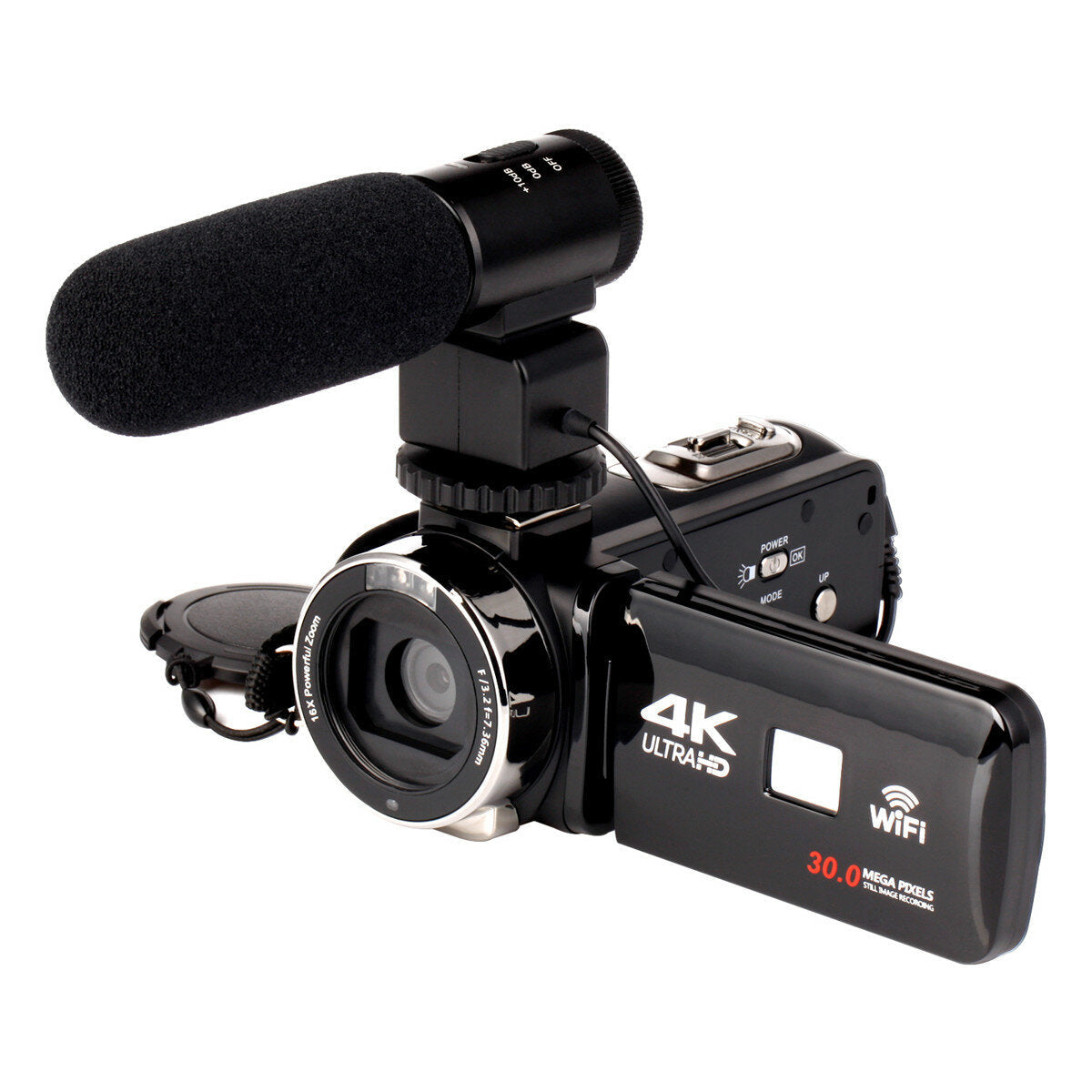 WiFi Ultra HD 1080P 16X ZOOM Digital 4K Video Camera DV Camcorder with Lens and Microphone
