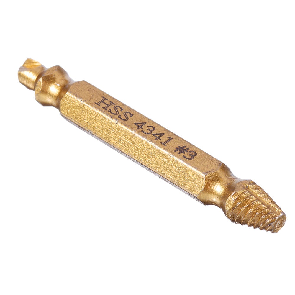 5pcs Double Side Damaged Screw Bolt Extractor Drill Bits Gold Oxide Edition Stripped Screw Removers