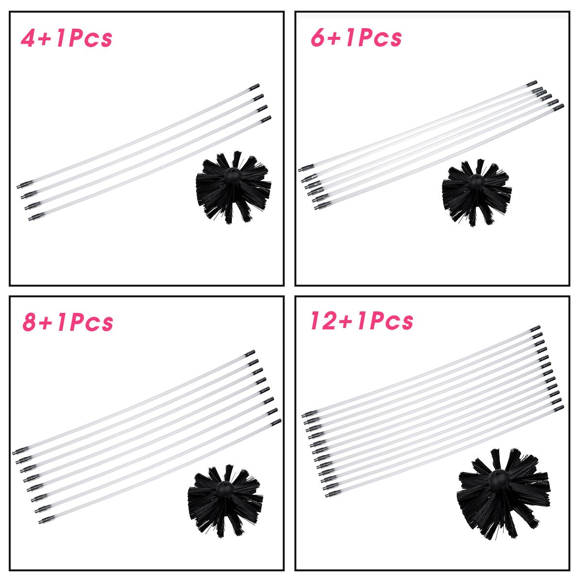 Chimney Cleaning Brush Set Chimney Pipe Inner Wall Cleaner Brush Bendable Flexible Cleaning Tools