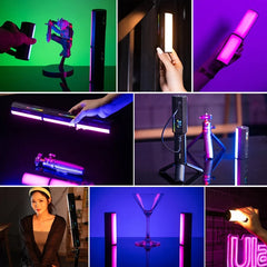 Handheld RGB Light Stick Portable Led Video Lamp Tube 2500-9000K with Magnetic for Youtube Live Broadcast Photography