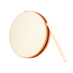 Wooden Sheepskin Hand Drum 20x20cm Hand Beat Drums with Drumstick SY-98 Orff Musical Instrument
