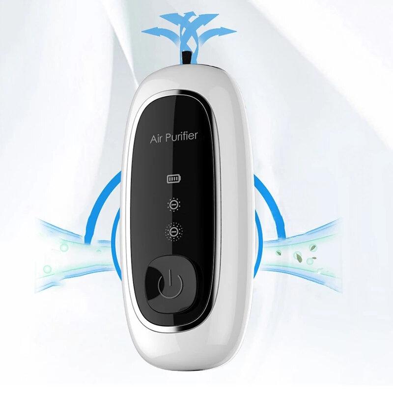 USB Portable Wearable Air Purifier Necklace Mini Freshener Ionizer Negative Ion Generator Black air purifier - No Radiation for Adults Kids