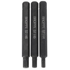 3pcs H4-H6 Hexagon Impact Screwdriver Bits 8mm Hex Shank 80mm Hexagon Screwdriver Bits Set