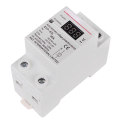 Digital Din Rail Automatic Recovery Over Under Voltage Protector with Voltmeter Display,230V AC 40A