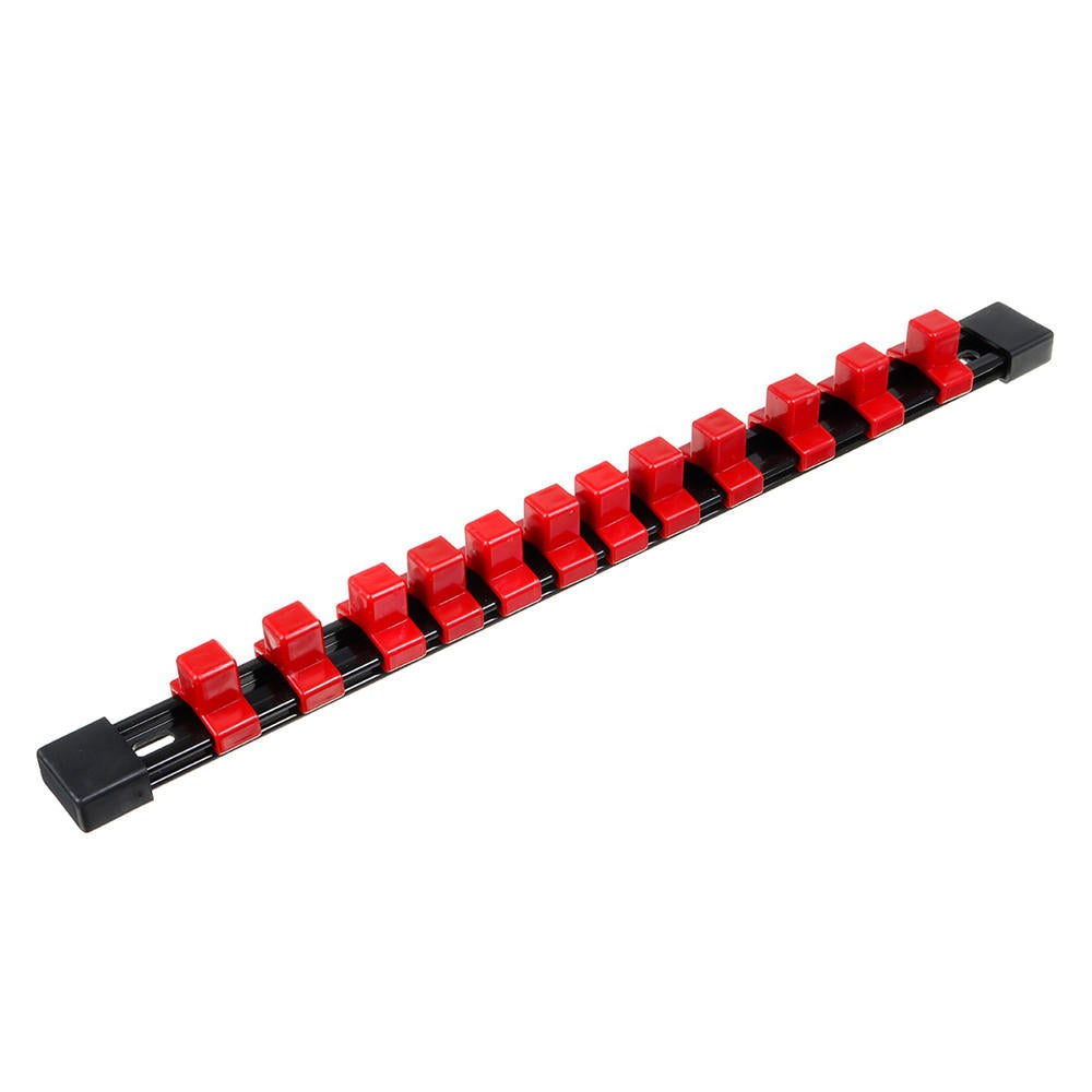 6pcs 1/4 3/8 1/2 Inch Socket Organizer Mountable Sliding Holder Rail Rack Tool Storage