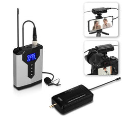 Wireless Microphone 25 UHF Dual Channel Super HD Recording microphone for DSLR Camera For YouTube Vlog Portable