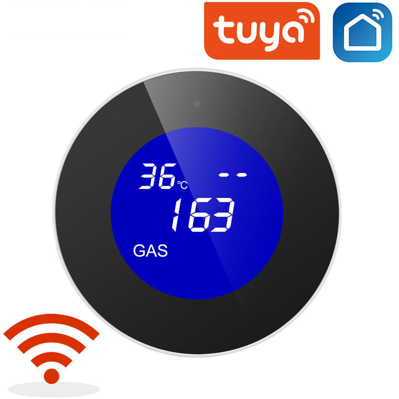 Smart WIFI Gas Detector LCD Displays Smoke Combustible Gas Sensor Alarm Compatible with Alexa and Google Home APP Alarm Home Security Accessories