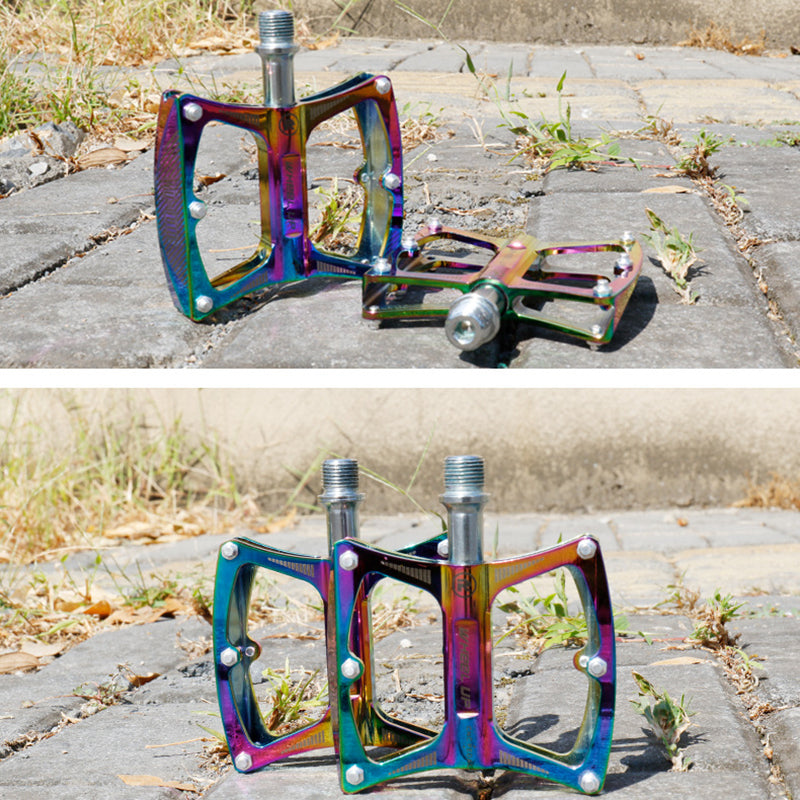 Colorful Aluminium Alloy Bearing Skidproof Bike Pedals Outdoor Cycling Bicycle Pedals