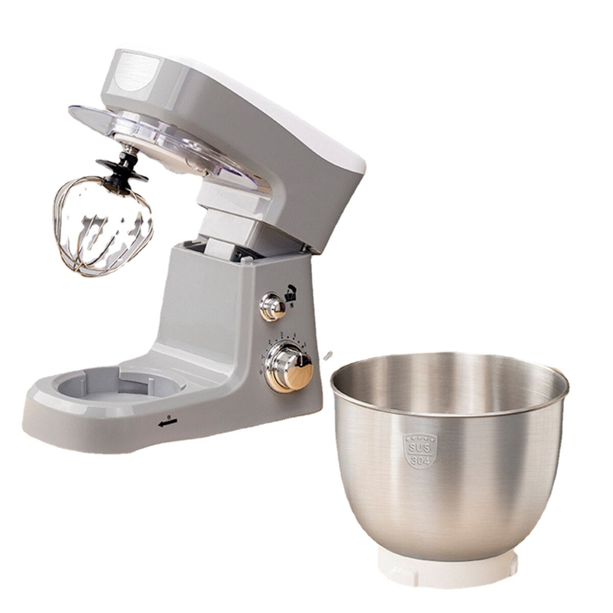 Electric Food Stand Mixer 600W Tilt-Head 6 Speed Stainless Steel Bowl for Knead Dough Egg-beater