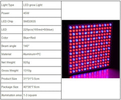 45W 200W Reflector Cup Full Spectrum Led Grow Lights For Grow Tent Box Indoor Greenhouse