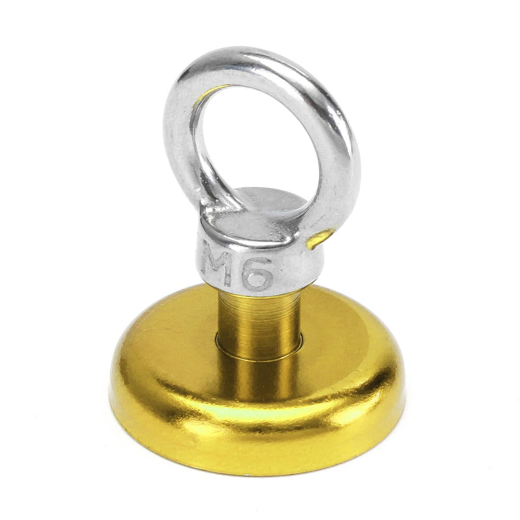 36mm 50kg Neodymium Recovery Magnet Metal Detector Eyebolt Ring Red/Yellow/Blue