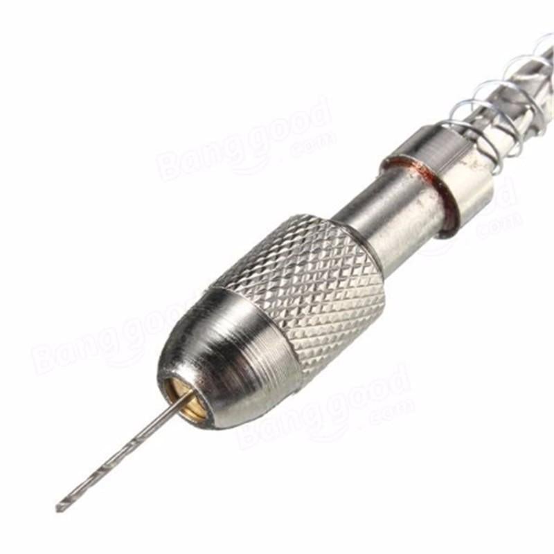 Mini Hand Drill with Chuck and 20pcs 0.3-1.6mm Straight Shank Twist Drill Bits Set
