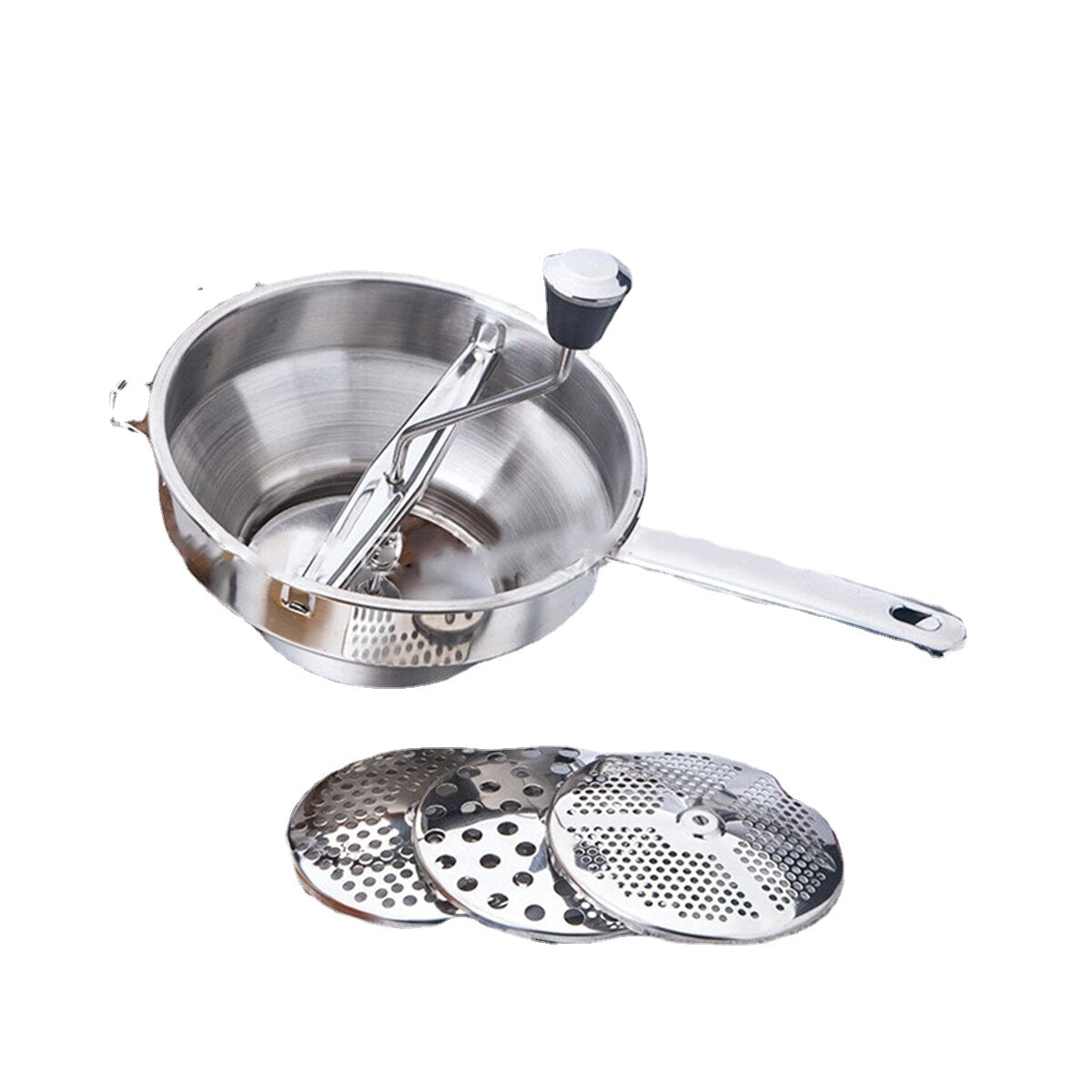 Manual Food Grinder Vegetable Mill Dishwasher Safe 3 Grinding Disks Kitchen Bar