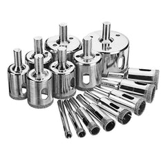 15Pcs 6-50mm Diamond Hole Saw Drill Bit Set Tile Ceramic Glass Marble Drill Bits
