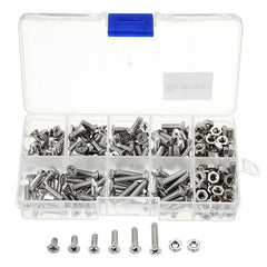 M4SP2 M4 Stainless Steel Phillips Flat Head Screws Bolts Nuts Assortment Kit 250Pcs
