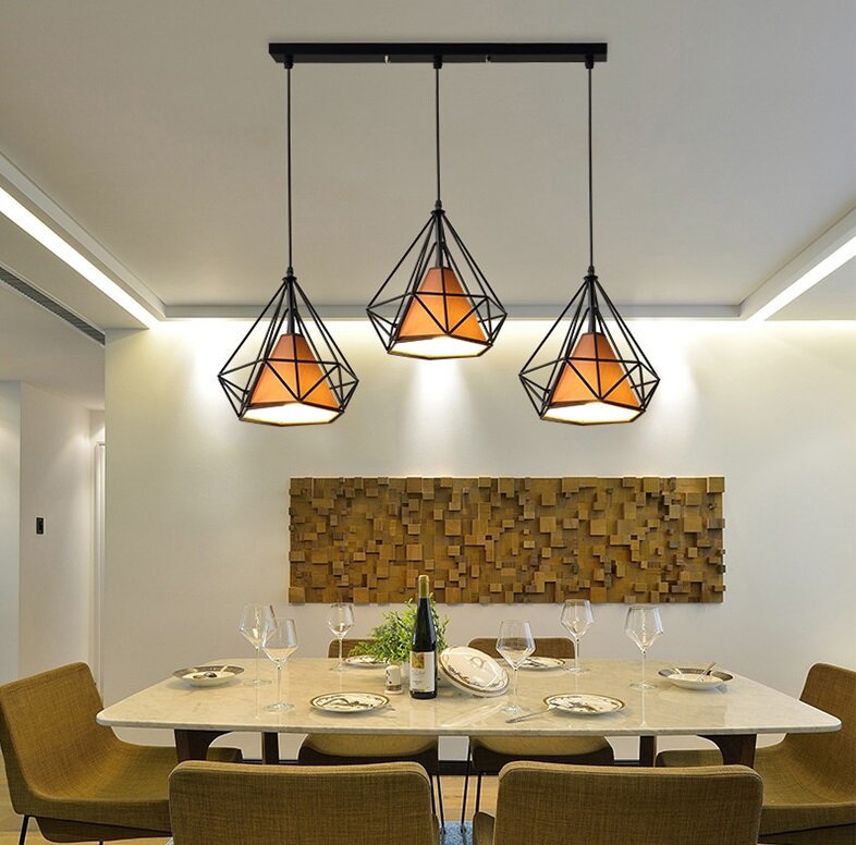 Black Pendant Lighting 3-Light Industrial Modern Hanging Lighting Fixtures for Dining Room Bedroom Kitchen Living Room Hallway (Industrial)