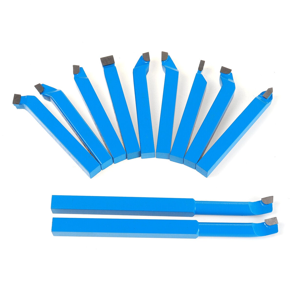 11pcs 8/10/12mm Carbide Lathe Tool Set Cutting Turning Boring CNC Bits
