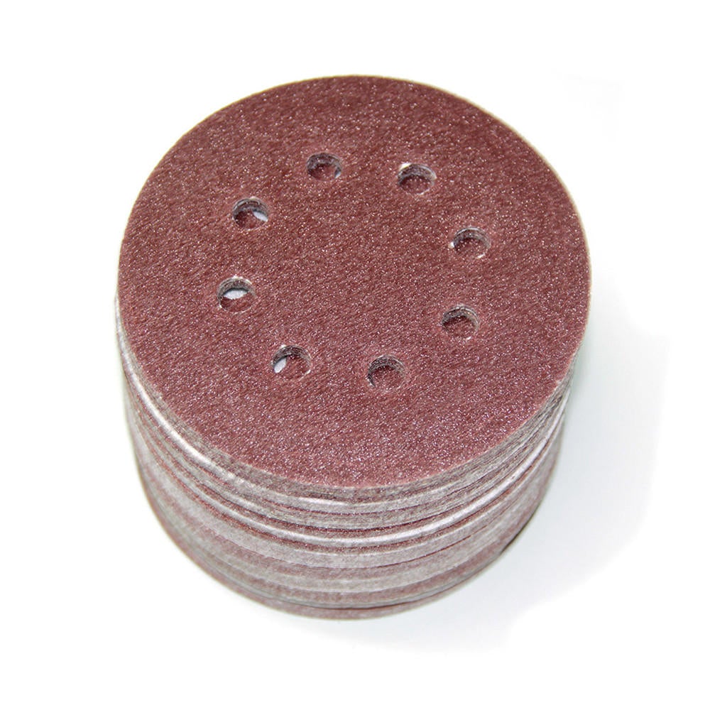 125MM 8 Holes Hook Loop Sanding Discs Orbit Sandpaper Mat 60/80/100/120/240Grit