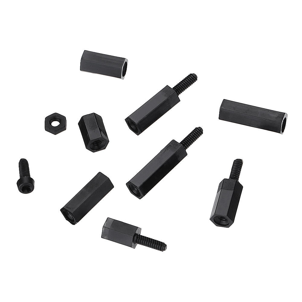 M2 M3 Nylon Screw Black Hex Screw Nut Nylon PCB Standoff Assortment Kit 600Pcs