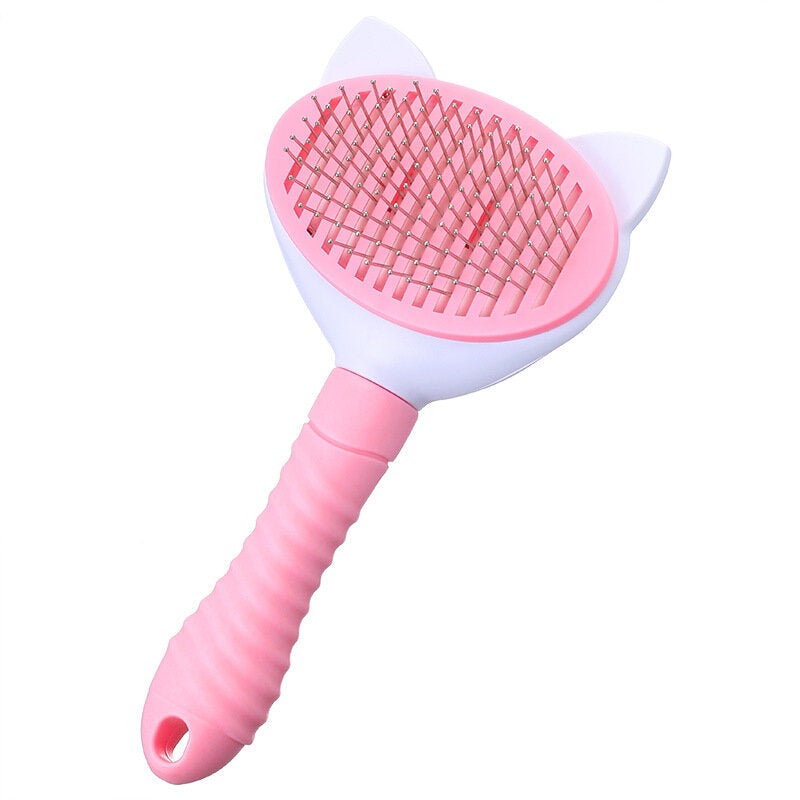 Button Pet Hair Removal Comb Stainless Steel Pet Needle Comb Floating Pet Cleaning Supplies