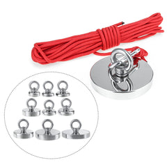 35-600KG Strong Fishing Magnet With Rope Gloves Pull Salvage Neodymium Fishing