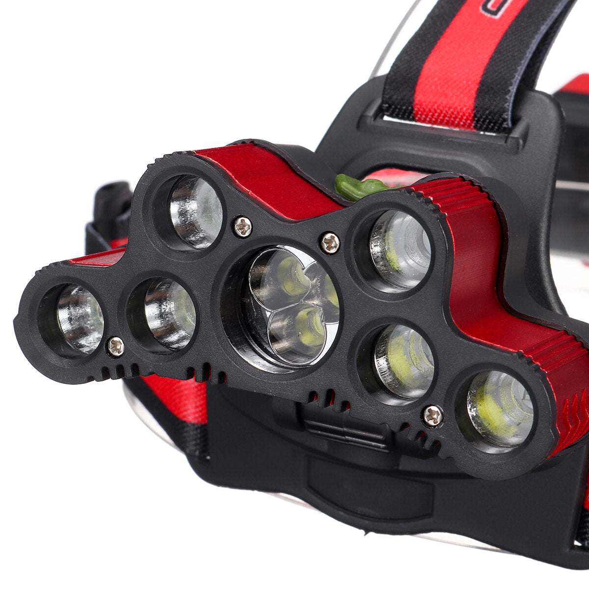 2501-B 6-Modes 7xT6+2xQ5 LED Outdoor Head Torch Waterproof Ultra Bright Headlamp With SOS Whistle