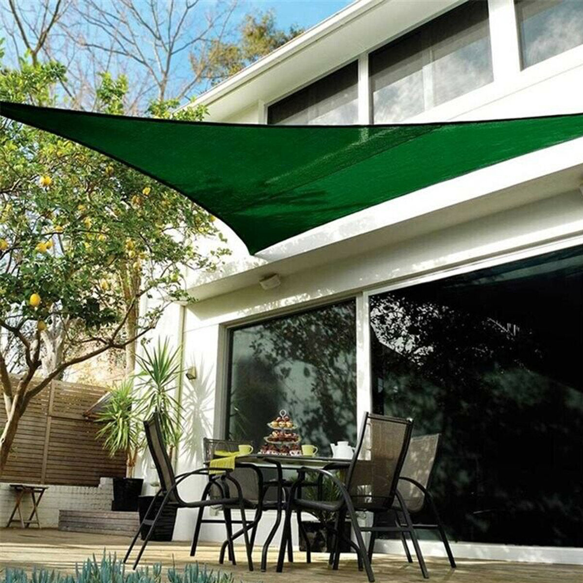 6x6x6m Sunshade Awning Waterproof Canopy Cover UV-proof Swimming Yard Beach Garden Patio Sail