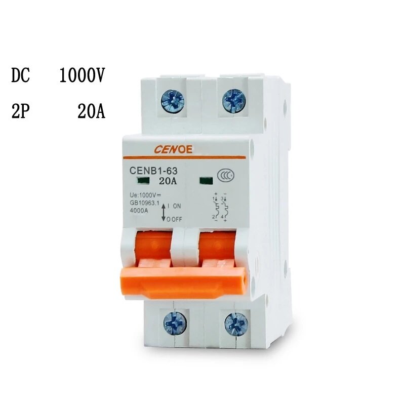 Solar Mini Circuit Breakers MCB Breakers with Short-circuit and Overload Protection Have1000V 10A 16A 25A 32A 40A 50A 63A