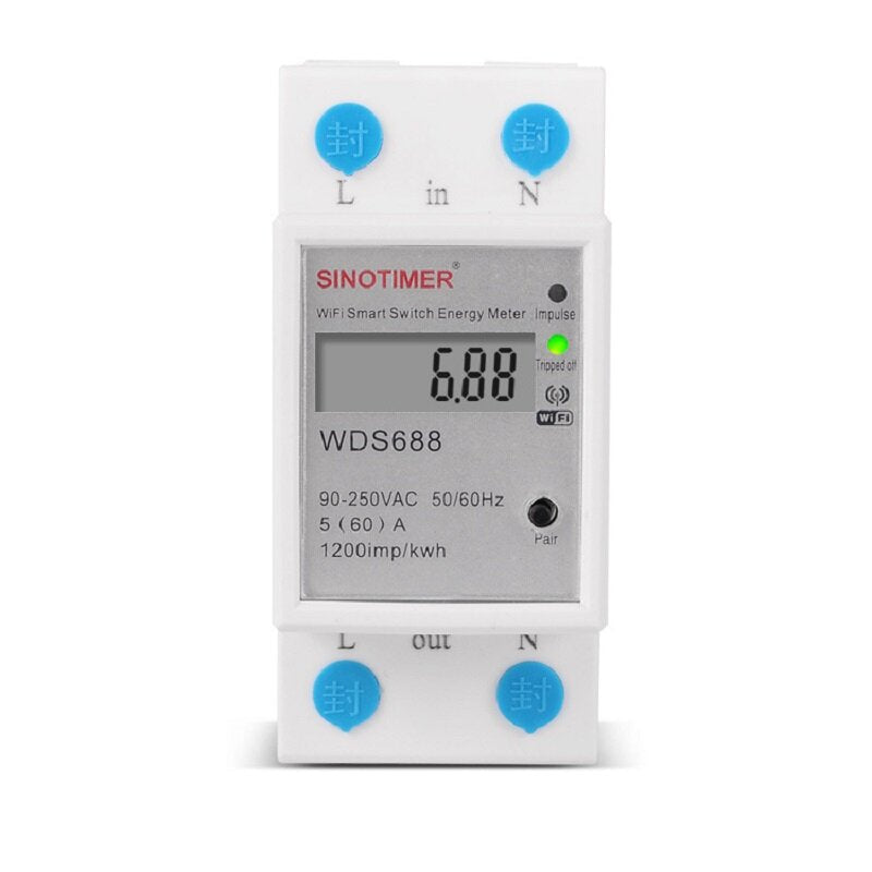 230V Smart WiFi Single-phase Energy Meter Mobile Phone App Home Multi-function Rail Meter