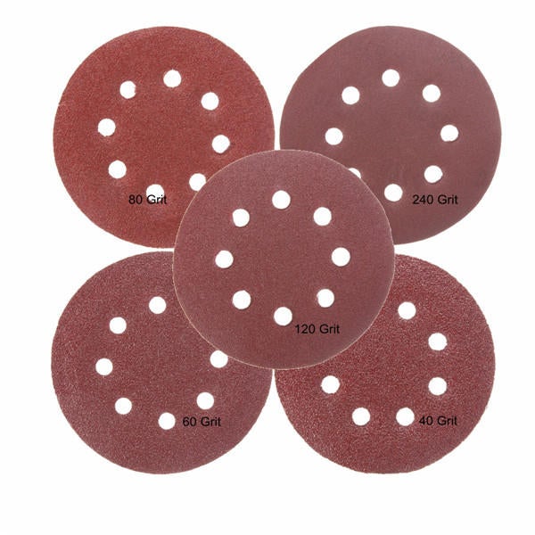 50Pcs 8 Holes Abrasive Sand Discs Sanding Paper 40 60 80 120 240 Grit Sand Paper