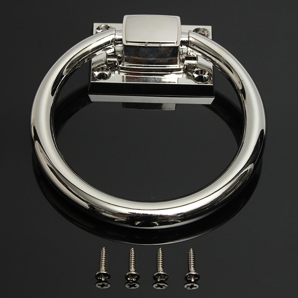 Stainless Steel Knocker Pulls Handle Pull Rings Shiny Silver for Wooden Door Chair