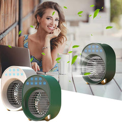 Mini Air Conditioner Portable USB Fan Air Cooler Humidifier 3 Speed Adjustable 6 Color Light Conditioning Purifier