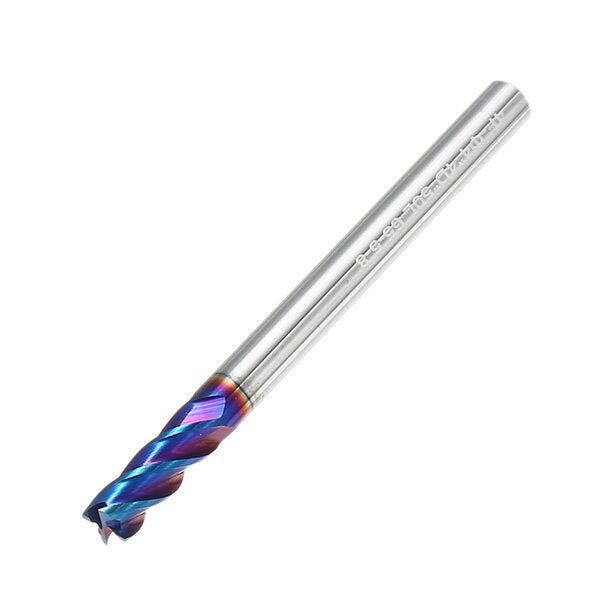 5pcs 2-6mm 4 Flutes Tungsten Carbide Milling Cutter HRC65 Blue NACO Coated CNC Tool
