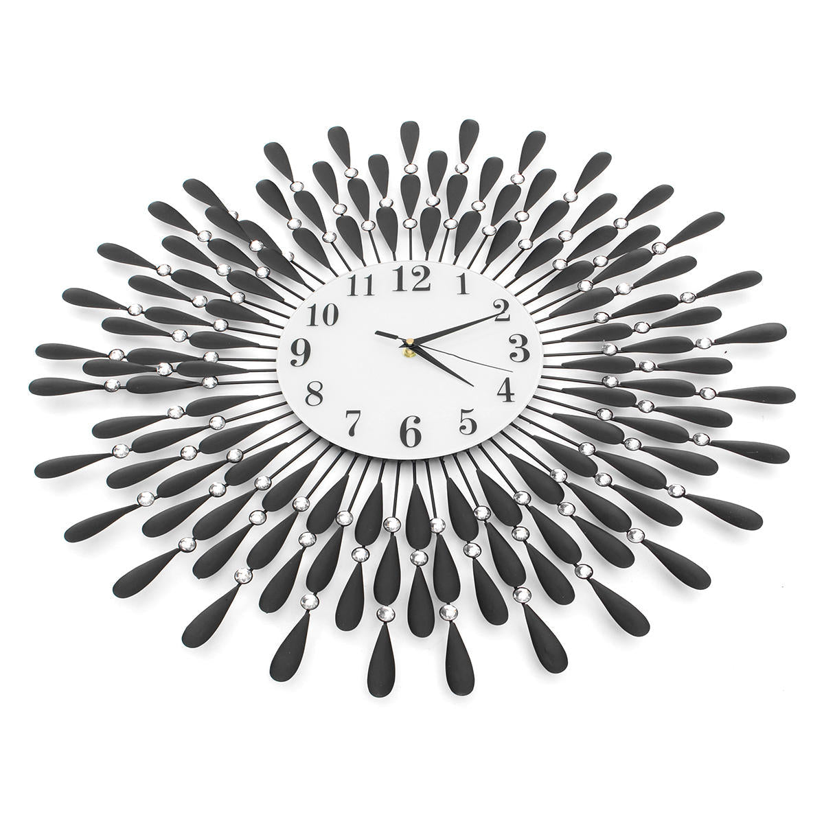 3D Modern Luxury Crystal Jeweled Diamond Wall Clock Home Room Decor