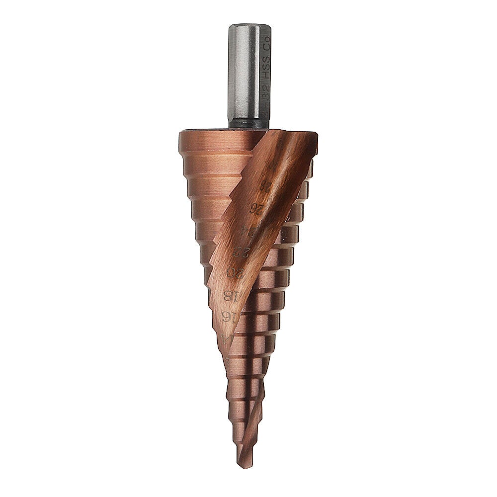 Cobalt Step Drill Bit Triangle Shank 4-12/4-20/4-32mm Spiral Flute Step Drill