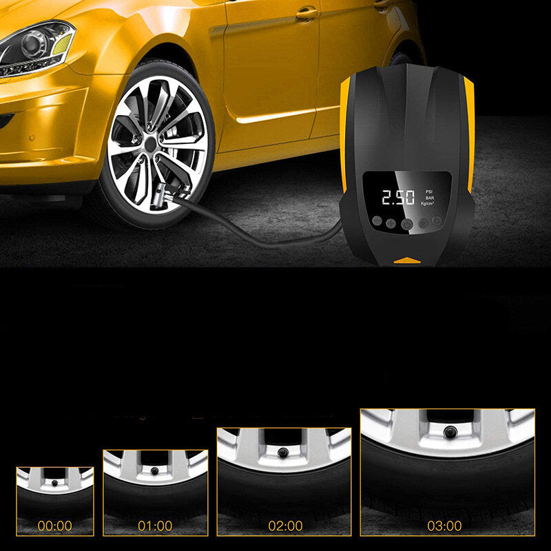 12V Digital Display Portable Multifunction With Lighting Function Car Bike Universal Bicycle Tire Pump Mountain Bike Inflator Pump