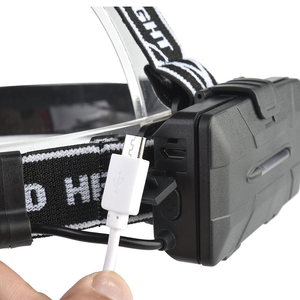1900LM 6LED Smart Sensor Cycling Headlamp 5 Switch Modes 4xT6+2xCOB LED Red Warning Lig
