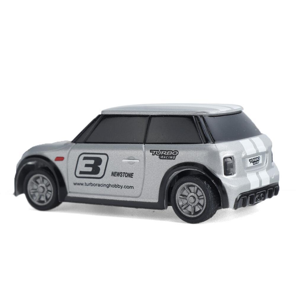 RTR 1/76 2.4G 2WD Fully Proportional Control Mini RC Car LED Light Vehicles Model Grey