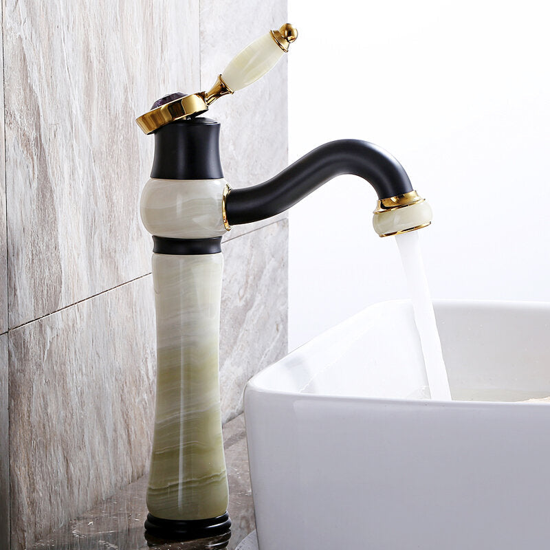 Antique Copper Bathroom Basin Faucet Tap Hot and Cold Water Single Hole Deck Mount Mixer G1/2