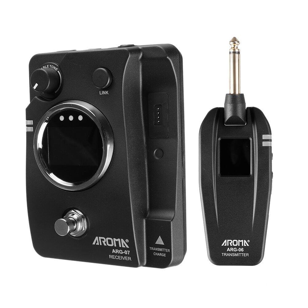 Guitar Wireless Transmission System(Transmisster & Receiver) 6.35mm Plug LCD Display 4 Channels Max. 35m Effective