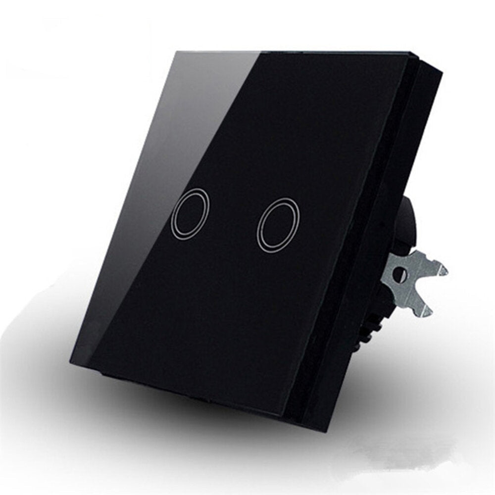 Standard Smart Light Switch WiFi 2 Gang Wireless Touch Sensor Remote Control Smart Switch with Power Statistics Function