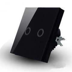 Standard Smart Light Switch WiFi 2 Gang Wireless Touch Sensor Remote Control Smart Switch with Power Statistics Function