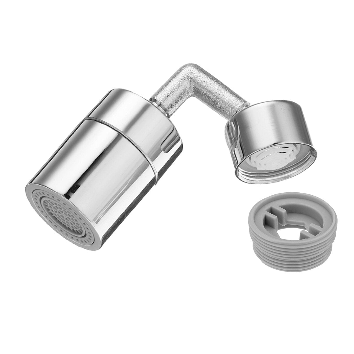 Universal Faucet Areator 360 Degree Swivel Bubbler Rotating Mesh Mouth Anti Splash Head Dual Mode Extender Water Saving Device for Bathroom Kitchen