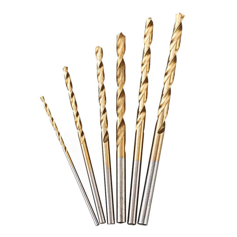 50/60Pcs Twist Drill Set Individual Drill Bits 1/16"-1/8 " Round Shank Drill Set Titanium Coating HSS Drill Bit Set Quick Change Drill Bit Set