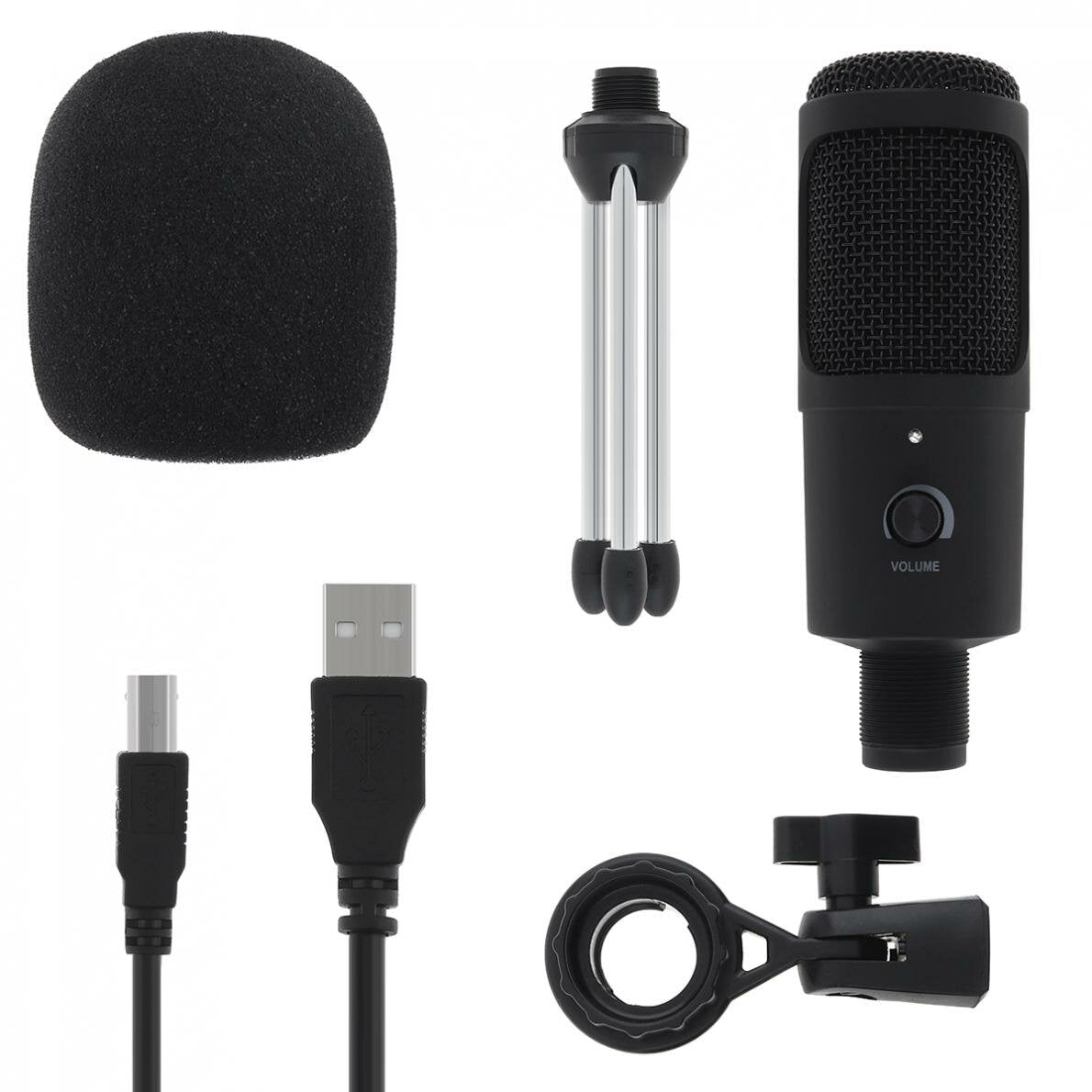 Metal USB Condenser Microphone Recording for Laptop Computer Windows Cardioid Vocals Voice Live / Video