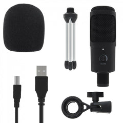 Metal USB Condenser Microphone Recording for Laptop Computer Windows Cardioid Vocals Voice Live / Video