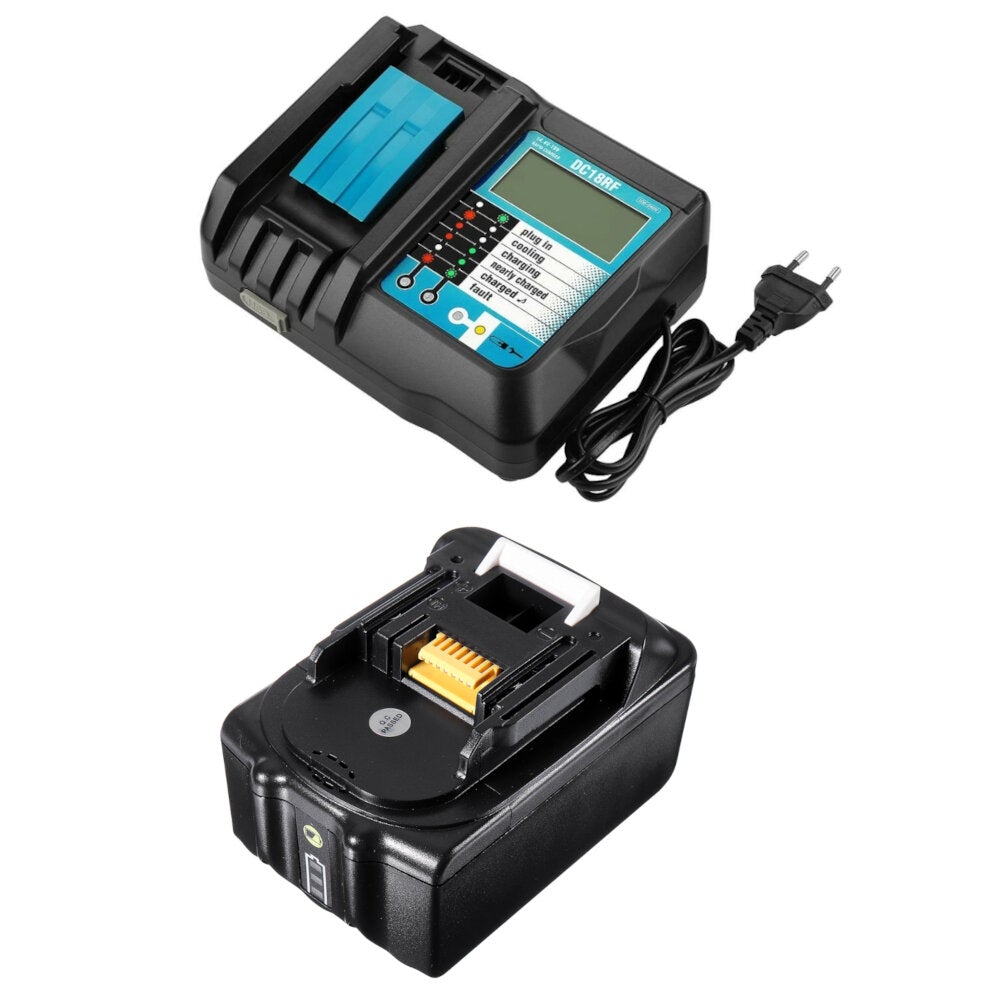 Replacement Battery Charger 18V 4A LiIon Battery Replacement Power Tool Battery with LCD Display for Makita