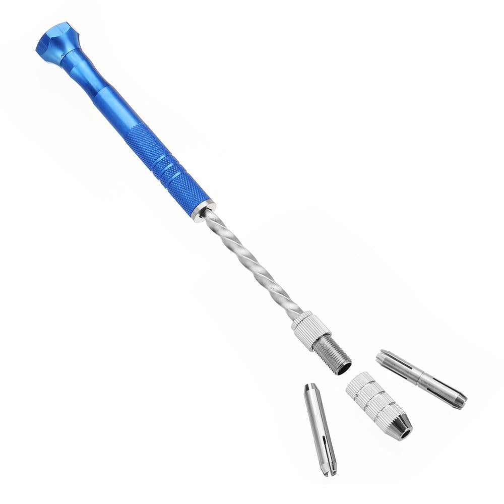 Upgrade Semi-automatic Mini Hand Drill with 2pcs Double Side Chuck and 10pcs Twist Drill Bits