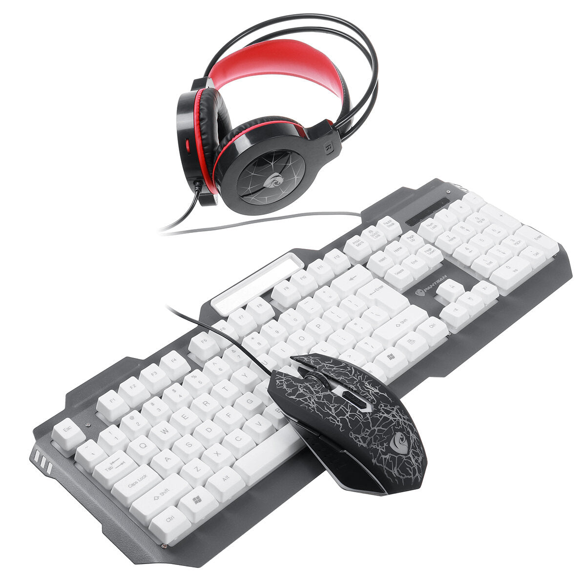 4-in-1 Gaming Kit Set LED Gaming Over-Ear Headset Keyboard & Mouse & Mouse Pad Combo Set