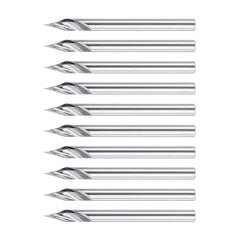 10Pcs 3.175mm Shank Engraving Bit End Milling Cutter 30 Degrees Tip 0.2mm Carbide 3D Milling Bit Carving